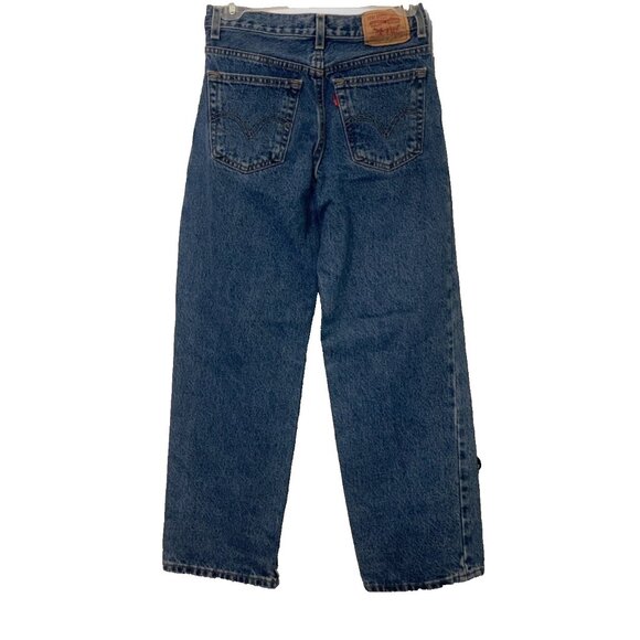 Levi's 550 Boys Relaxed Fit Regular Jeans Size 14 W27 L27 Blue Boot Leg Pockets - Picture 4 of 9